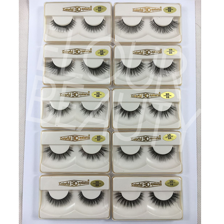 Natural looking silk lashes with custom package box EJ13